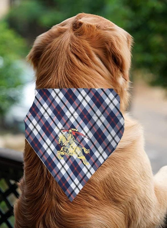 LaVichitra Dog Bandanas | Apparel Bandana Scarf for Dogs & Puppies | Cute & Modern | All Breeds Scarf Adjustable Accessories for Small to Large Dog Puppy Brown Large (Check b(L)) - Image 4